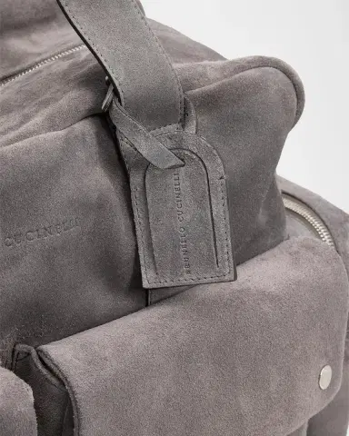 Brunello Cucinelli Men's Suede Oversized-Pocket Duffel Bag | Thumbnail 6 Brunello Cucinelli Men's Suede Oversized-Pocket Duffel Bag | Thumbnail 6