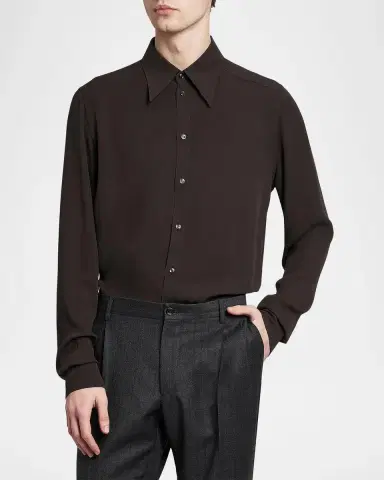 Dolce & Gabbana Point Collar Silk Shirt | Thumbnail 4 Dolce & Gabbana Point Collar Silk Shirt | Thumbnail 4