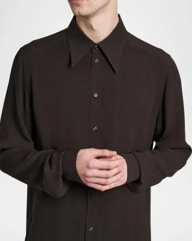 Dolce & Gabbana Point Collar Silk Shirt | Thumbnail 5 Dolce & Gabbana Point Collar Silk Shirt | Thumbnail 5