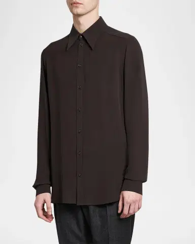 Dolce & Gabbana Point Collar Silk Shirt | Thumbnail 6 Dolce & Gabbana Point Collar Silk Shirt | Thumbnail 6