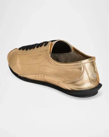 Dolce & Gabbana Men's Lipari Metallic Leather T-Toe Sneakers | Thumbnail 3 Dolce & Gabbana Men's Lipari Metallic Leather T-Toe Sneakers | Thumbnail 3