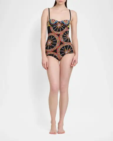 Dolce & Gabbana Majolica One-Piece Swimsuit | Thumbnail 2 Dolce & Gabbana Majolica One-Piece Swimsuit | Thumbnail 2
