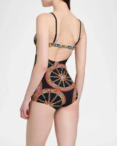 Dolce & Gabbana Majolica One-Piece Swimsuit | Thumbnail 3 Dolce & Gabbana Majolica One-Piece Swimsuit | Thumbnail 3