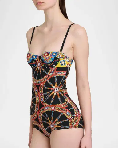 Dolce & Gabbana Majolica One-Piece Swimsuit | Thumbnail 5 Dolce & Gabbana Majolica One-Piece Swimsuit | Thumbnail 5