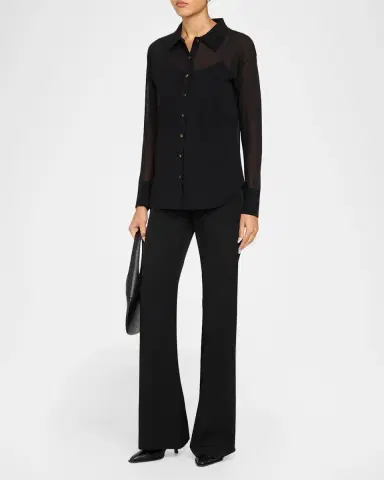 Etro Semi-Sheer Knit Button-Down Top | Thumbnail 2 Etro Semi-Sheer Knit Button-Down Top | Thumbnail 2