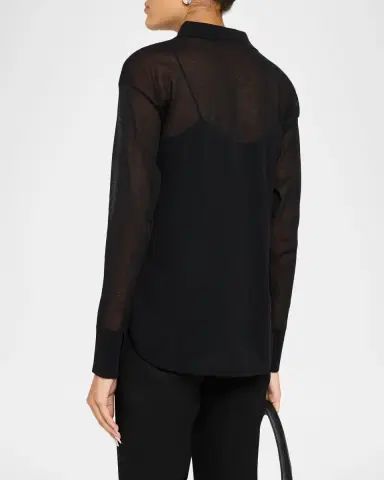 Etro Semi-Sheer Knit Button-Down Top | Thumbnail 3 Etro Semi-Sheer Knit Button-Down Top | Thumbnail 3