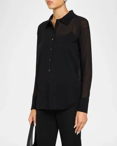 Etro Semi-Sheer Knit Button-Down Top | Thumbnail 4 Etro Semi-Sheer Knit Button-Down Top | Thumbnail 4