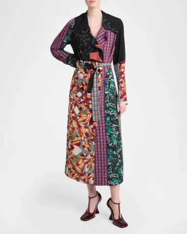 Dries Van Noten Rolano Patchwork Double-Breasted Trench Coat | Thumbnail 4 Dries Van Noten Rolano Patchwork Double-Breasted Trench Coat | Thumbnail 4