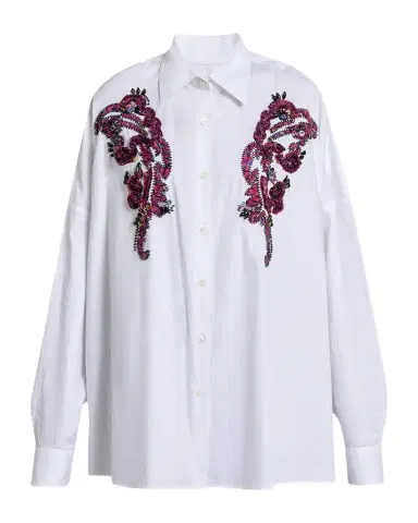 Dries Van Noten Embroidered Cotton Poplin Oversized Shirt | Thumbnail 1 Dries Van Noten Embroidered Cotton Poplin Oversized Shirt | Thumbnail 1