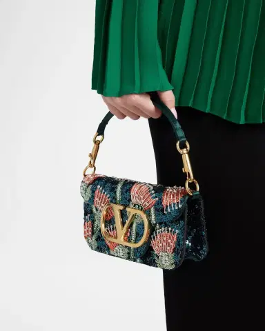 Valentino Garavani Loco Floral Sequin Clutch Bag | Thumbnail 2 Valentino Garavani Loco Floral Sequin Clutch Bag | Thumbnail 2