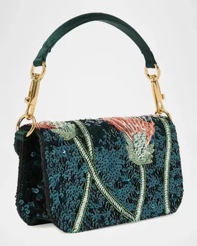 Valentino Garavani Loco Floral Sequin Clutch Bag | Thumbnail 3 Valentino Garavani Loco Floral Sequin Clutch Bag | Thumbnail 3