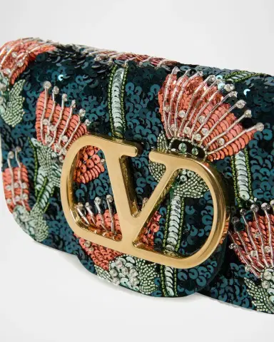 Valentino Garavani Loco Floral Sequin Clutch Bag | Thumbnail 6 Valentino Garavani Loco Floral Sequin Clutch Bag | Thumbnail 6