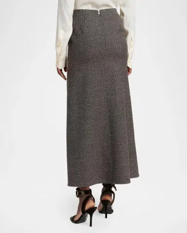 Etro Metallic Check Wool Trumpet Midi Skirt | Thumbnail 3 Etro Metallic Check Wool Trumpet Midi Skirt | Thumbnail 3