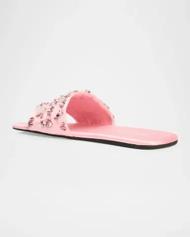 Miu Miu Embellished Satin Slide Sandals | Thumbnail 4 Miu Miu Embellished Satin Slide Sandals | Thumbnail 4