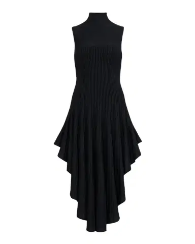 Alaïa Mock-Neck Sleeveless Sculpted Pointed Midi Dress | Thumbnail 1 Alaïa Mock-Neck Sleeveless Sculpted Pointed Midi Dress | Thumbnail 1