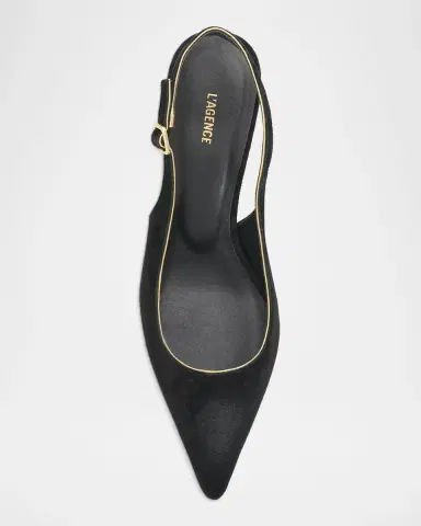 L'Agence 85mm Vichy II Suede Slingback Pumps | Thumbnail 5 L'Agence 85mm Vichy II Suede Slingback Pumps | Thumbnail 5