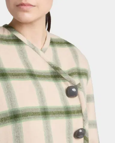 Valentino Garavani Interferenze Shearling-Cuff Plaid Jacket | Thumbnail 5 Valentino Garavani Interferenze Shearling-Cuff Plaid Jacket | Thumbnail 5
