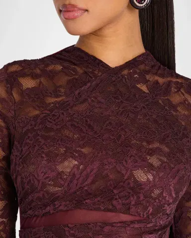 SEROYA Moxey Ruched Lace Mini Dress | Thumbnail 5 SEROYA Moxey Ruched Lace Mini Dress | Thumbnail 5