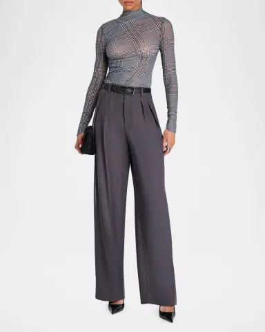 SEROYA Christina Plaid Mesh Top | Thumbnail 2 SEROYA Christina Plaid Mesh Top | Thumbnail 2