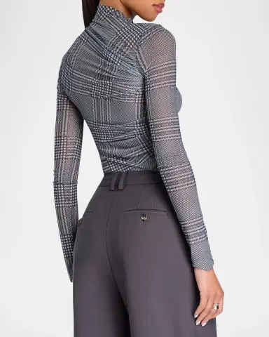 SEROYA Christina Plaid Mesh Top | Thumbnail 3 SEROYA Christina Plaid Mesh Top | Thumbnail 3