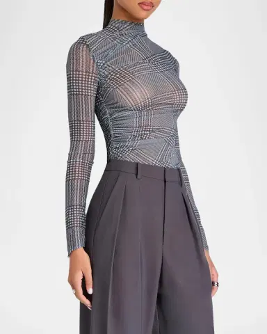 SEROYA Christina Plaid Mesh Top | Thumbnail 6 SEROYA Christina Plaid Mesh Top | Thumbnail 6