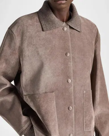 JW Anderson Suede Spread-Collar Jacket | Thumbnail 2 JW Anderson Suede Spread-Collar Jacket | Thumbnail 2