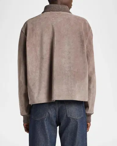 JW Anderson Suede Spread-Collar Jacket | Thumbnail 3 JW Anderson Suede Spread-Collar Jacket | Thumbnail 3