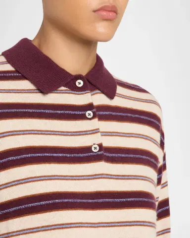 Guest In Residence Collegiate Striped Cashmere Polo Sweater | Thumbnail 5 Guest In Residence Collegiate Striped Cashmere Polo Sweater | Thumbnail 5