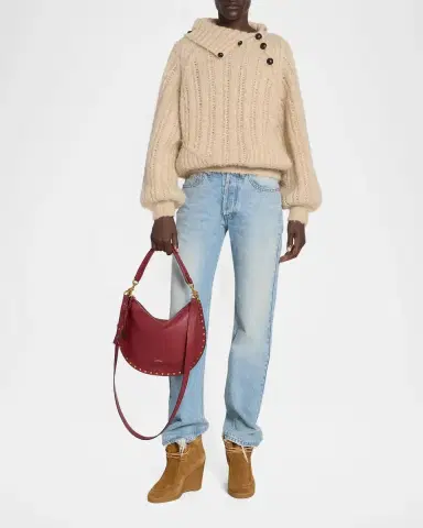 Isabel Marant Lily Alapca-Mohair Rib Folded Turtleneck Sweater | Thumbnail 2 Isabel Marant Lily Alapca-Mohair Rib Folded Turtleneck Sweater | Thumbnail 2