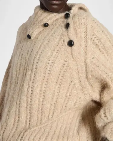 Isabel Marant Lily Alapca-Mohair Rib Folded Turtleneck Sweater | Thumbnail 3 Isabel Marant Lily Alapca-Mohair Rib Folded Turtleneck Sweater | Thumbnail 3