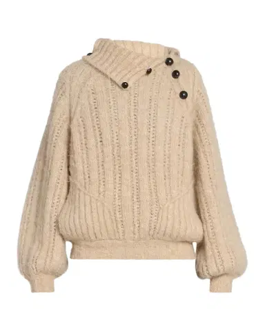 Isabel Marant Lily Alapca-Mohair Rib Folded Turtleneck Sweater | Thumbnail 1 Isabel Marant Lily Alapca-Mohair Rib Folded Turtleneck Sweater | Thumbnail 1