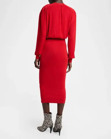 Isabel Marant Aliza Shimmering Knit Long-Sleeve Midi Dress | Thumbnail 3 Isabel Marant Aliza Shimmering Knit Long-Sleeve Midi Dress | Thumbnail 3