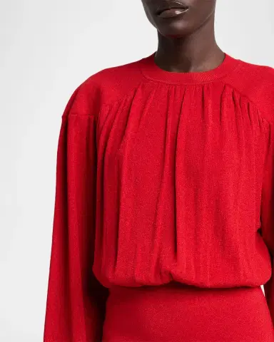 Isabel Marant Aliza Shimmering Knit Long-Sleeve Midi Dress | Thumbnail 5 Isabel Marant Aliza Shimmering Knit Long-Sleeve Midi Dress | Thumbnail 5