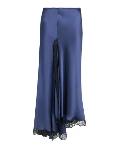 Isabel Marant Alexandra Lace-Trim Asymmetric Satin Midi Skirt | Thumbnail 1 Isabel Marant Alexandra Lace-Trim Asymmetric Satin Midi Skirt | Thumbnail 1