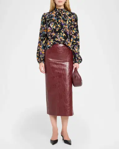 Alice + Olivia Maeve Solid Side-Slit Midi Skirt | Thumbnail 2 Alice + Olivia Maeve Solid Side-Slit Midi Skirt | Thumbnail 2