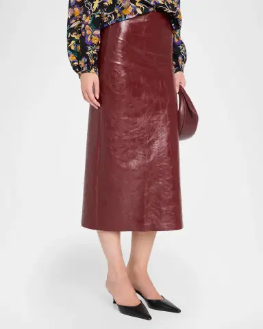 Alice + Olivia Maeve Solid Side-Slit Midi Skirt | Thumbnail 4 Alice + Olivia Maeve Solid Side-Slit Midi Skirt | Thumbnail 4