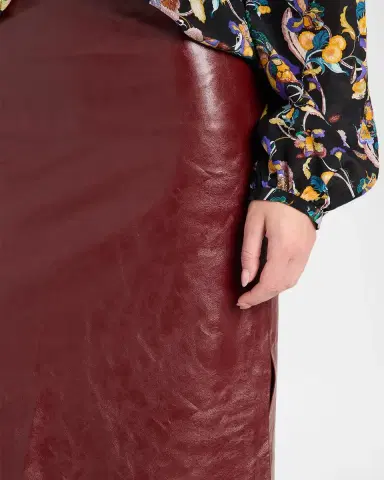 Alice + Olivia Maeve Solid Side-Slit Midi Skirt | Thumbnail 5 Alice + Olivia Maeve Solid Side-Slit Midi Skirt | Thumbnail 5