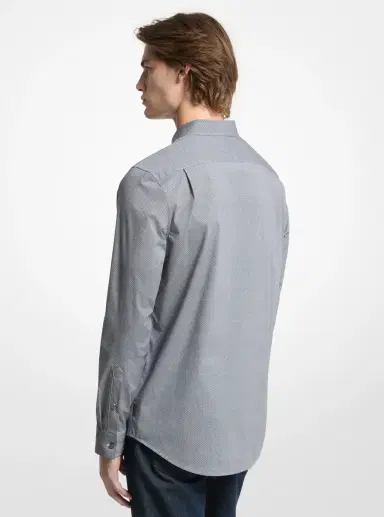 Michael Kors Collection Diamond Print Stretch Cotton Shirt in | Thumbnail 2 Michael Kors Collection Diamond Print Stretch Cotton Shirt in | Thumbnail 2