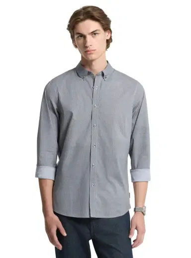 Michael Kors Collection Diamond Print Stretch Cotton Shirt in | Thumbnail 1 Michael Kors Collection Diamond Print Stretch Cotton Shirt in | Thumbnail 1