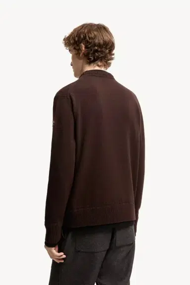 Moncler Leather Logo Wool & Cashmere Blend Sweater | Thumbnail 6 Moncler Leather Logo Wool & Cashmere Blend Sweater | Thumbnail 6