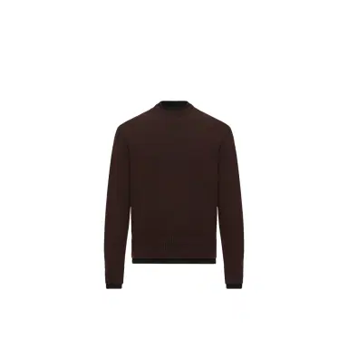 Moncler Leather Logo Wool & Cashmere Blend Sweater | Thumbnail 1 Moncler Leather Logo Wool & Cashmere Blend Sweater | Thumbnail 1