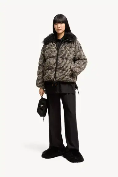 Moncler Dynamique Bouclé Short Down Jacket | Thumbnail 3 Moncler Dynamique Bouclé Short Down Jacket | Thumbnail 3