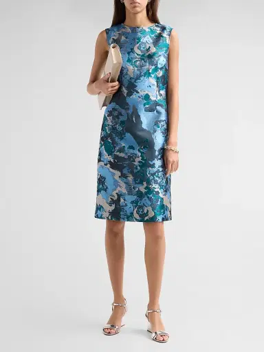 Ming Wang Women's Abstract Jacquard Sheath Knee-Length Dress | Thumbnail 2 Ming Wang Women's Abstract Jacquard Sheath Knee-Length Dress | Thumbnail 2