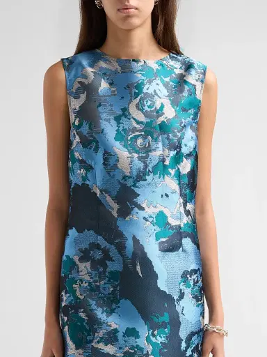 Ming Wang Women's Abstract Jacquard Sheath Knee-Length Dress | Thumbnail 5 Ming Wang Women's Abstract Jacquard Sheath Knee-Length Dress | Thumbnail 5