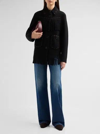 Guest In Residence Women's Western Cashmere-Wool Fringe Jacket | Thumbnail 2 Guest In Residence Women's Western Cashmere-Wool Fringe Jacket | Thumbnail 2