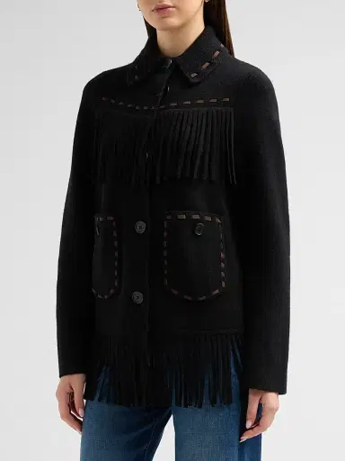 Guest In Residence Women's Western Cashmere-Wool Fringe Jacket | Thumbnail 4 Guest In Residence Women's Western Cashmere-Wool Fringe Jacket | Thumbnail 4