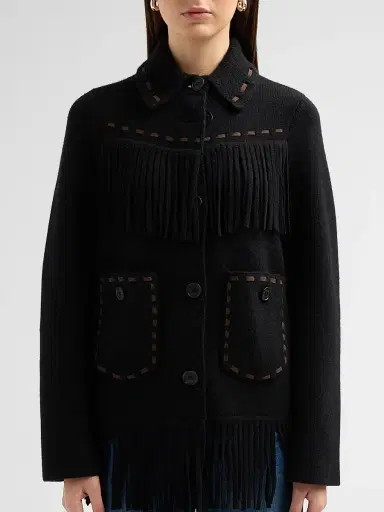 Guest In Residence Women's Western Cashmere-Wool Fringe Jacket | Thumbnail 5 Guest In Residence Women's Western Cashmere-Wool Fringe Jacket | Thumbnail 5