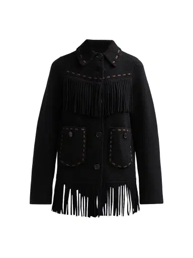 Guest In Residence Women's Western Cashmere-Wool Fringe Jacket | Thumbnail 1 Guest In Residence Women's Western Cashmere-Wool Fringe Jacket | Thumbnail 1