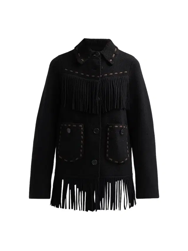 Women's Western Cashmere-Wool Fringe Jacket Women's Western Cashmere-Wool Fringe Jacket