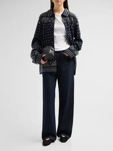 Guest In Residence Women's Wild Rag Paisley Cashmere Knit Work Shirt | Thumbnail 2 Guest In Residence Women's Wild Rag Paisley Cashmere Knit Work Shirt | Thumbnail 2